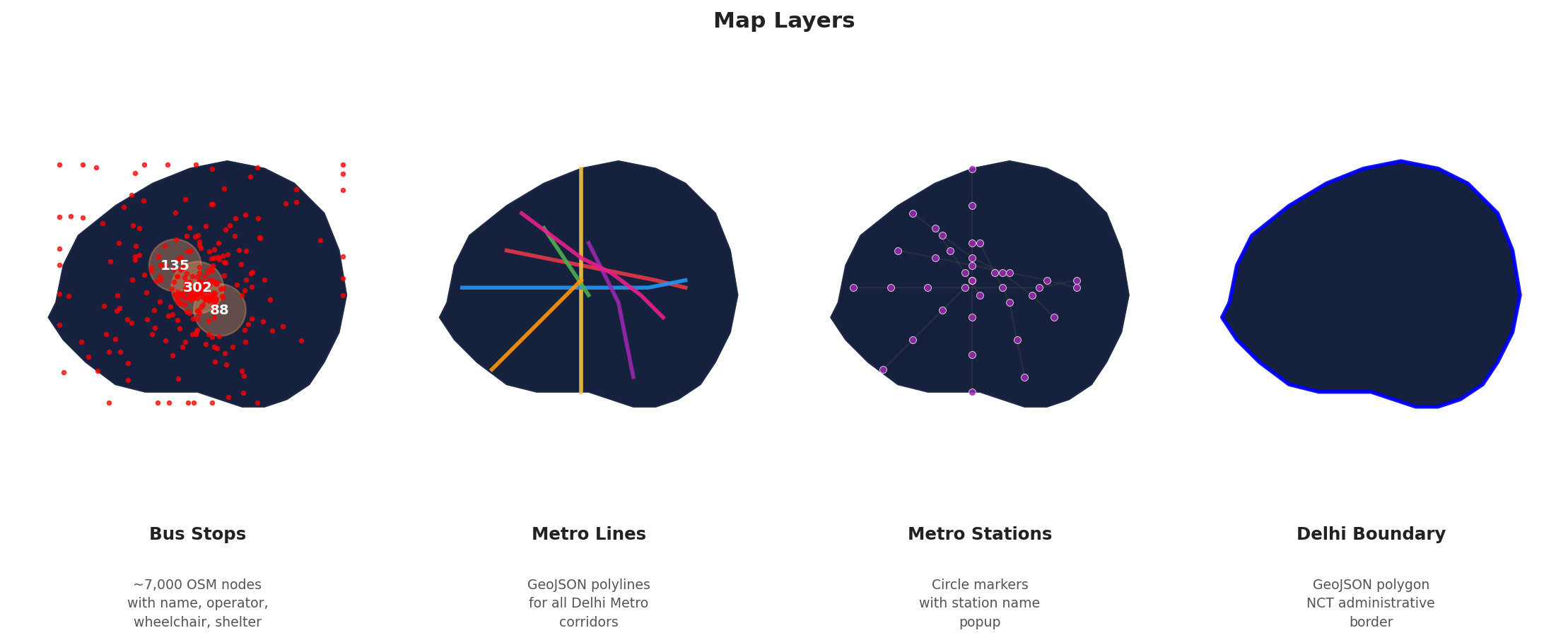 Interactive Transit Accessibility Map of Delhi visual